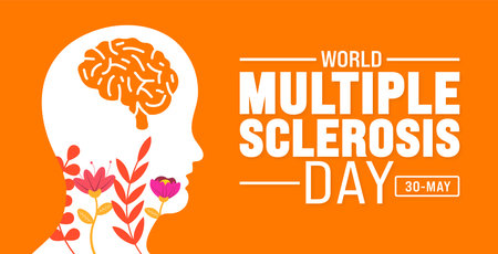 World MS day or multiple sclerosis Day background template. Holiday concept. use to background, banner, placard, card, and poster design template with text inscription and standardのイラスト素材