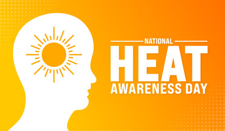 National Heat Awareness Day background template. Holiday concept. use to background, banner, placard, card, and poster design template with text inscription and standard color.のイラスト素材