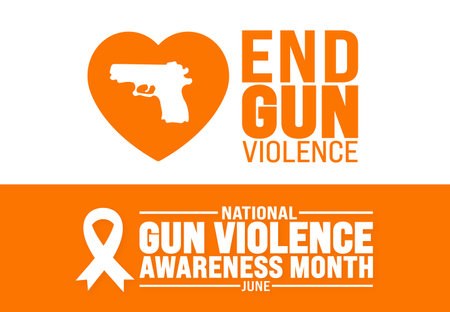June is Gun Violence Awareness Month background template. Holiday concept. use to background, banner, placard, card, and poster design template with text inscription and standardのイラスト素材