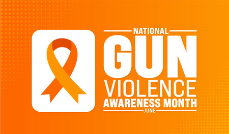 June is Gun Violence Awareness Month background template. Holiday concept. use to background, banner, placard, card, and poster design template with text inscription and standardのイラスト素材