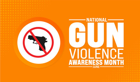 June is Gun Violence Awareness Month background template. Holiday concept. use to background, banner, placard, card, and poster design template with text inscription and standardのイラスト素材