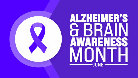 June is Alzheimerâs and Brain Awareness Month background template. Holiday concept. use to background, banner, placard, card, and poster design template with text inscriptionのイラスト素材