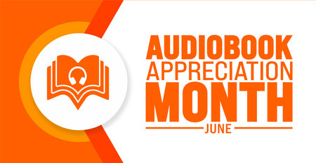 June is Audiobook Appreciation Month background template. Holiday concept. use to background, banner, placard, card, and poster design template with text inscription and standardのイラスト素材