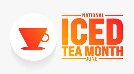 June is Iced Tea Month background template. Holiday concept. use to background, banner, placard, card, and poster design template with text inscription and standard color. vectorのイラスト素材