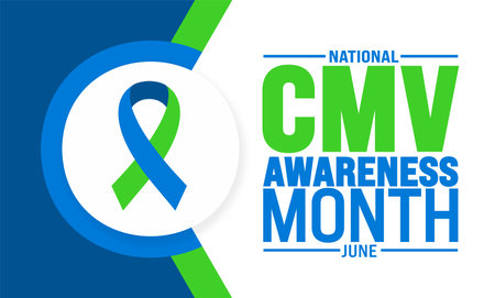 June is CMV Awareness Month background template. Holiday concept. use to background, banner, placard, card, and poster design template with text inscription and standard color.のイラスト素材