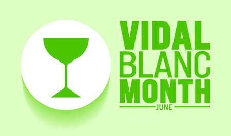 June is Vidal Blanc Month background template. Holiday concept. use to background, banner, placard, card, and poster design template with text inscription and standard color.のイラスト素材
