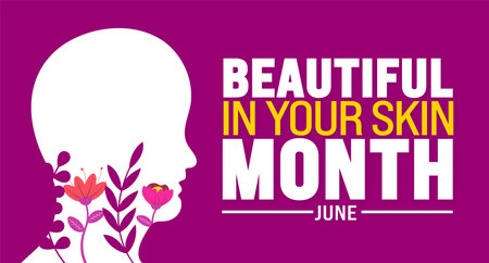 June is Beautiful in Your Skin Month background template. Holiday concept. use to background, banner, placard, card, and poster design template with text inscriptionのイラスト素材