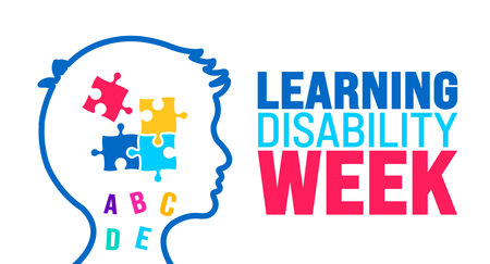 June is Learning Disability Week background template. Holiday concept. use to background, banner, placard, card, and poster design template with text inscription and standard colorのイラスト素材