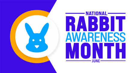 June is Rabbit Awareness Month background template. Holiday concept. use to background, banner, placard, card, and poster design template with text inscription and standard color.のイラスト素材