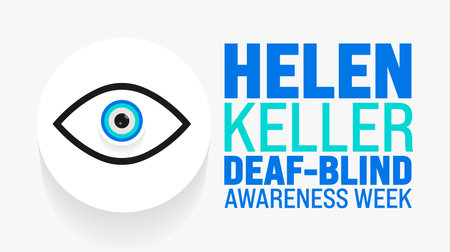 June is Helen Keller Deaf Blind Awareness Week background template. Holiday concept. use to background, banner, placard, card, and poster design template with text inscriptionのイラスト素材