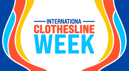 June is International clothesline week background template. Holiday concept. use to background, banner, placard, card, and poster design template with text inscription and standardのイラスト素材