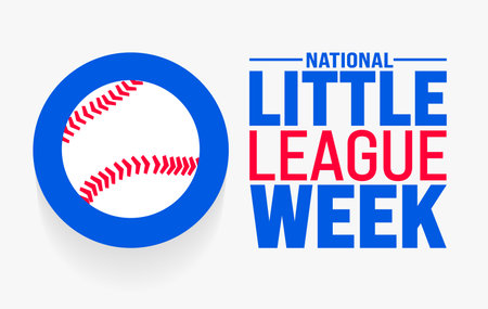 June is National little league week background template. Holiday concept. use to background, banner, placard, card, and poster design template with text inscription and standardのイラスト素材