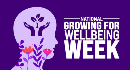 June is National Growing for Wellbeing Week background template. Holiday concept. use to background, banner, placard, card, and poster design template.のイラスト素材