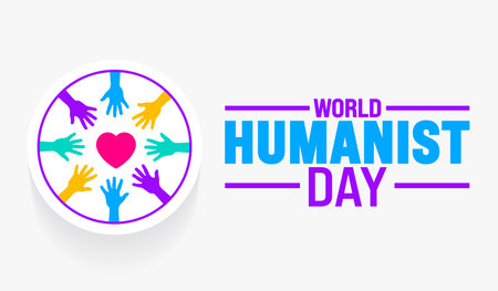 June is World humanist day background template. Holiday concept. use to background, banner, placard, card, and poster design template with text inscription and standard color.のイラスト素材