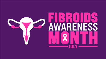 July is Fibroids Awareness Month background template. Holiday concept. use to background, banner, placard, card, and poster design template with text inscription and standard colorのイラスト素材