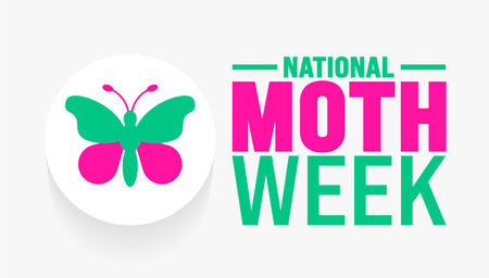 National Moth Week background template. Holiday concept. Use to background, banner, placard, card, and poster design template with text inscription and standard color. vectorのイラスト素材