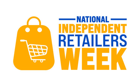 National Independent Retailers Week background template. Holiday concept. Use a background, banner, placard, card, and poster design template with text inscription and standardのイラスト素材