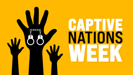 captive nations week background template. Holiday concept. Use a background, banner, placard, card, and poster design template with text inscription and standard color. vectorのイラスト素材