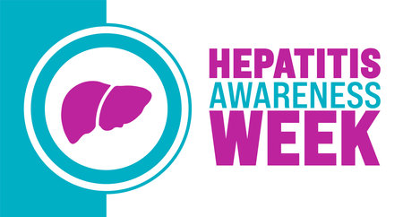 hepatitis awareness week background template. Holiday concept. Use a background, banner, placard, card, and poster design template with text inscription and standard color. vectorのイラスト素材