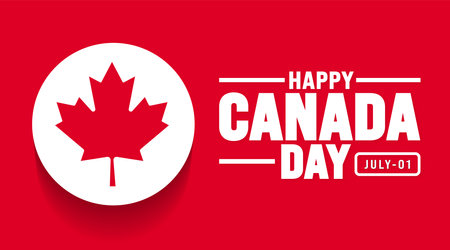 1 July is Happy Canada Day background template with Canada flag maple leaf. Holiday concept. use to background, banner, placard, card, and poster design. celebrating Canadaのイラスト素材
