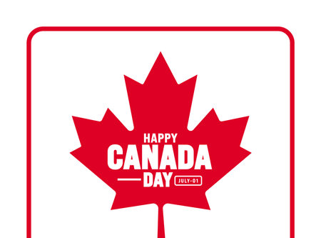 1 July is Happy Canada Day background template with Canada flag maple leaf. Holiday concept. use to background, banner, placard, card, and poster design. celebrating Canadaのイラスト素材