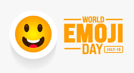 World Emoji Day background template. Holiday concept. Use a background, banner, placard, card, and poster design template with text inscription and standard color. vectorのイラスト素材