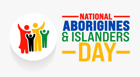 National Aborigines and Islanders Day background template. Holiday concept. Use a background, banner, placard, card, and poster design template with text inscription and standardのイラスト素材