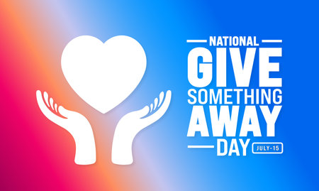 National Give Something Away Day background template. Holiday concept. Use a background, banner, placard, card, and poster design template with text inscription and standard color.のイラスト素材