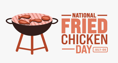 National Fried Chicken Day background template. Holiday concept. Use a background, banner, placard, card, and poster design template with text inscription and standard color.のイラスト素材