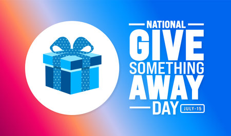 National Give Something Away Day background template. Holiday concept. Use a background, banner, placard, card, and poster design template with text inscription and standard color.のイラスト素材