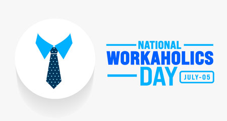 National Workaholics Day background template. Holiday concept. Use a background, banner, placard, card, and poster design template with text inscription and standard color. vectorのイラスト素材
