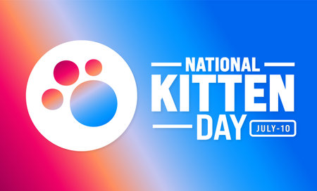 National Kitten Day background template. Holiday concept. Use a background, banner, placard, card, and poster design template with text inscription and standard color. vectorのイラスト素材