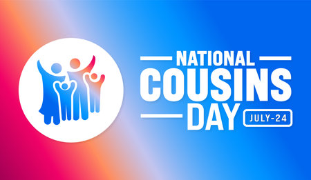 Cousins Day background template. Holiday concept. Use to background, banner, placard, card, and poster design template with text inscription and standard color. vector illustrationのイラスト素材