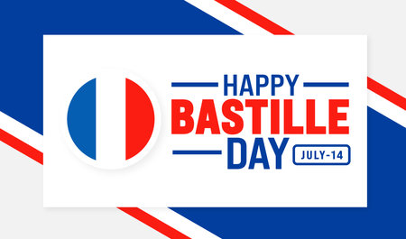 Happy Bastille Day background template. Holiday concept. Use to background, banner, placard, card, and poster design template.のイラスト素材
