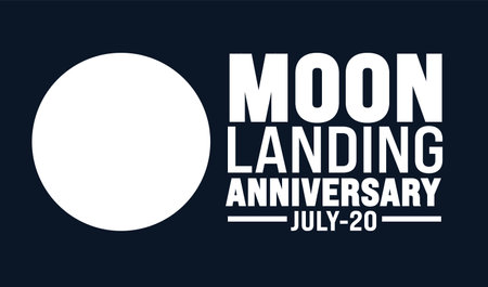 Moon Landing Anniversary background template. Holiday concept. Use a background, banner, placard, card, and poster design template with text inscription and standard color. vectorのイラスト素材