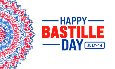 Happy Bastille Day background template. Holiday concept. Use to background, banner, placard, card, and poster design template.のイラスト素材