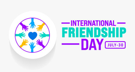 International Day of Friendship or International Friendship day background template. Holiday concept. Use to background, banner, placard, card, and poster design template.のイラスト素材