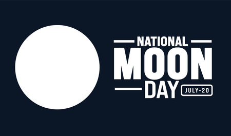 National Moon Day background template. Holiday concept. Use a background, banner, placard, card, and poster design template with text inscription and standard color. vectorのイラスト素材