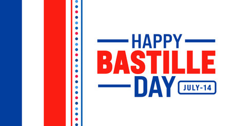 Happy Bastille Day background template. Holiday concept. Use to background, banner, placard, card, and poster design template.のイラスト素材