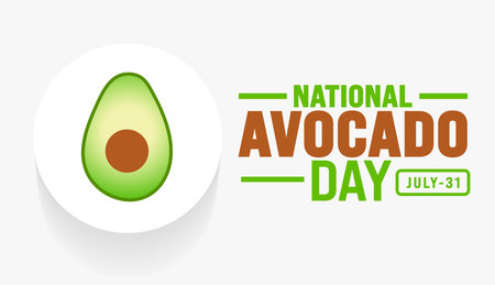 National Avocado Day background template. Holiday concept. Use to background, banner, placard, card, and poster design template.のイラスト素材