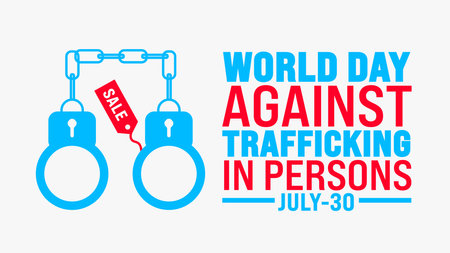 World Day Against Trafficking in Persons background template. Holiday concept. Use to background, banner, placard, card, and poster design template.のイラスト素材