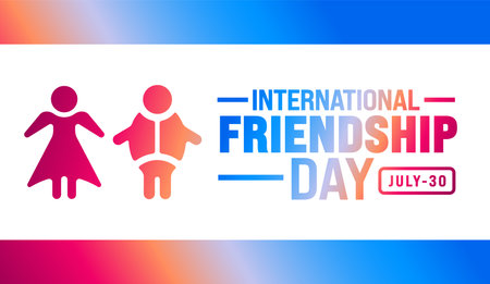 International Day of Friendship or International Friendship day background template. Holiday concept. Use to background, banner, placard, card, and poster design template.のイラスト素材