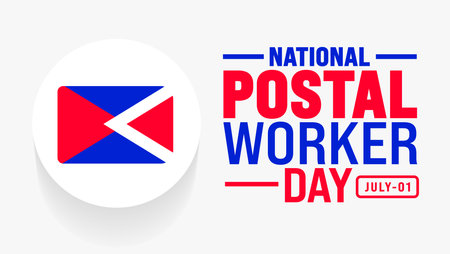 National Postal Worker Day background template. Holiday concept. Use a background, banner, placard, card, and poster design template with text inscription and standard color.のイラスト素材