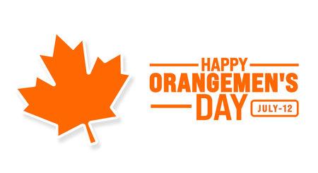 Happy Orangemen's Day background template. Holiday concept. Use a background, banner, placard, card, and poster design template with text inscription and standard color. vectorのイラスト素材