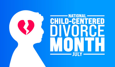 July is National Child Centered Divorce Month background template. Holiday concept. use to background, banner, placard, card, and poster design template with text inscriptionのイラスト素材
