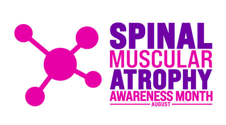 Spinal Muscular Atrophy Awareness Month is observed every year in August. Holiday concept. Template for background, banner, card, poster, placard, design template with unique shapeのイラスト素材