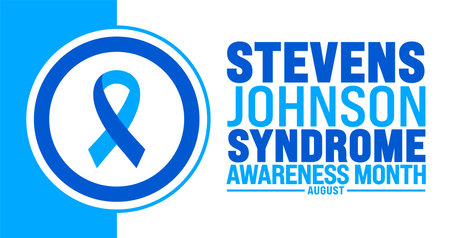 Stevens Johnson Syndrome Awareness Month is observed every year in August. Holiday concept. Template for background, banner, card, poster, placard, design template with uniqueのイラスト素材