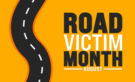National Road Victim Month is observed every year in August. Holiday concept. Template for background, banner, card, poster, placard, design template with unique shapesのイラスト素材