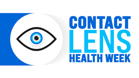 Contact Lens Health Week is observed every year in August. Holiday concept. Template for background, banner, card, poster, placard, design template with unique shapes with standardのイラスト素材