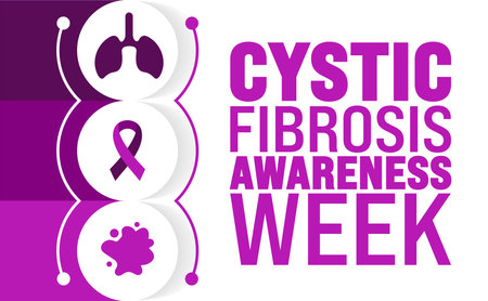 Cystic Fibrosis Awareness Week is observed every year in August. Holiday concept. Template for background, banner, card, poster, placard, design template with unique shapesのイラスト素材